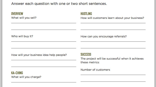 Get Your Business Started With This One-Page Questionaire