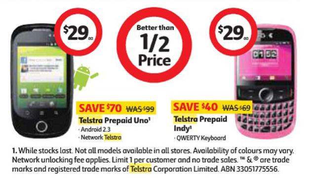 Aussie Supermarkets Are Clearing Lots Of Cheap Prepaid Mobiles