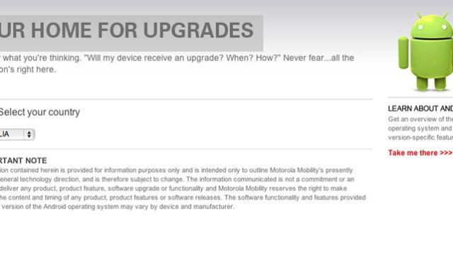 Motorola Now Lists Its Aussie Android Upgrades