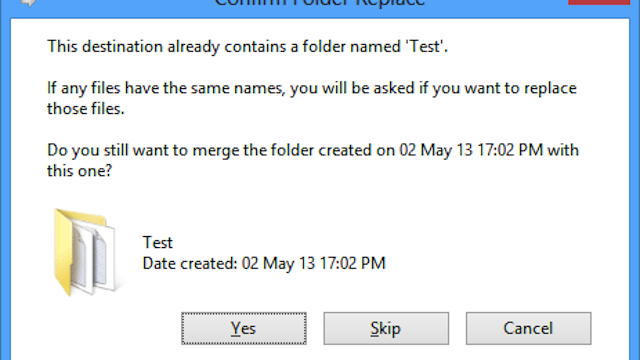 Bring Back The Merge Folder Dialog In Windows 8