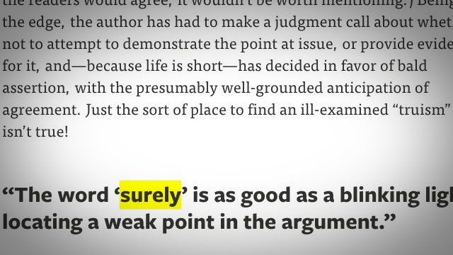 Spot A Weak Argument By Looking For The Word ‘Surely’