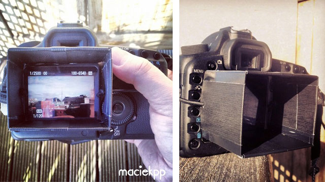 Make A DSLR LCD Hood Out Of Old Hotel Key Cards