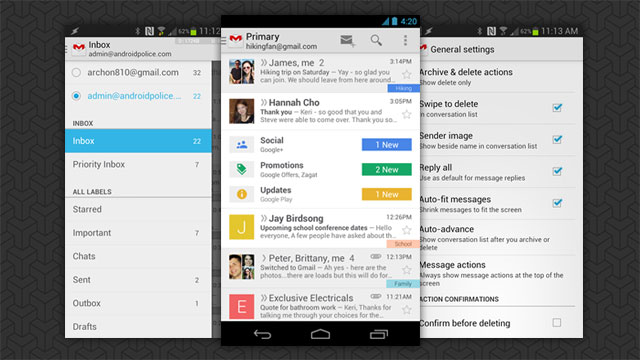Gmail For Android Adds New Inbox And Slide-Out Navigation
