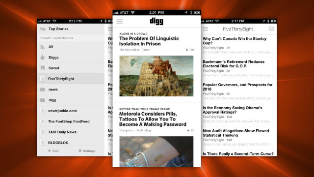 Digg’s iOS App Gets Support For Digg Reader