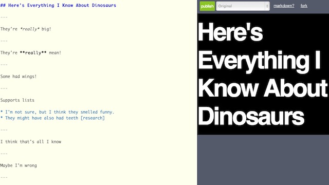Biggie Creates Slides With Markdown In Minutes