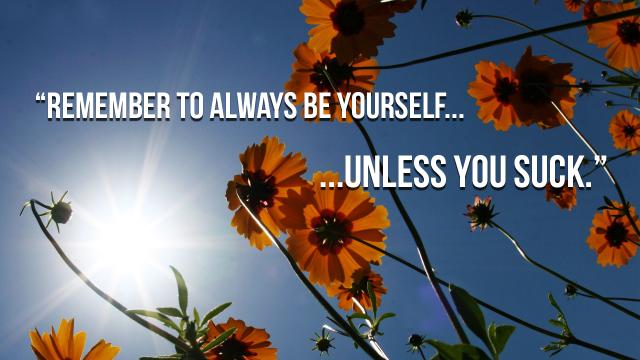 ‘Remember To Always Be Yourself. Unless You Suck.’
