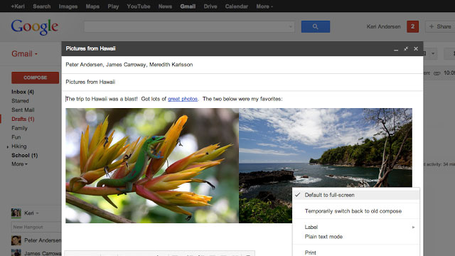 Gmail Finally Gets A Default Full-Screen Email Compose Window
