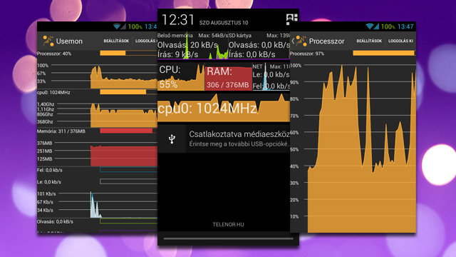 Usemon Monitors System Performance From The Notification Shade