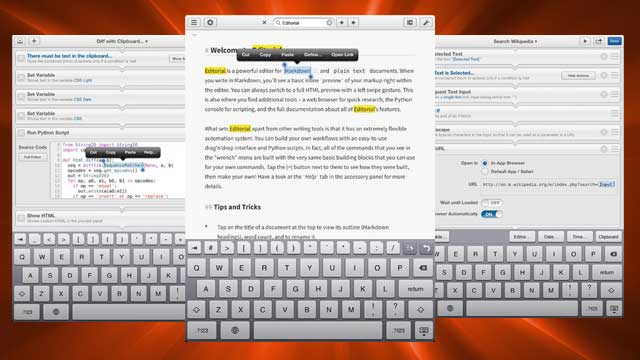 Editorial For iPad Is A Powerful Text Editor With Automation Features