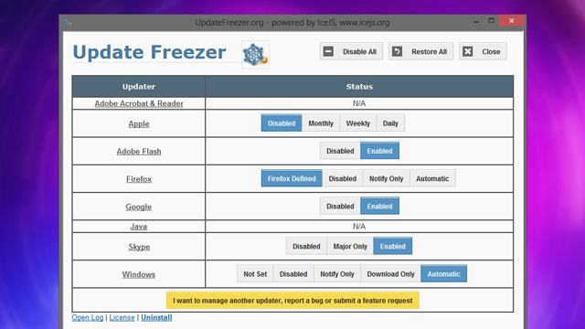 Update Freezer Keeps Apple, Adobe And Other Software From Updating