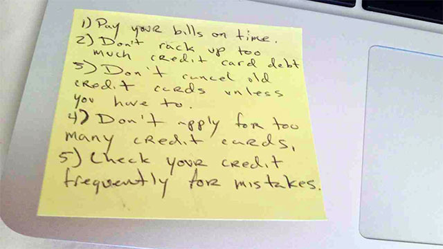 Everything You Need To Know About Managing Credit On One Sticky Note