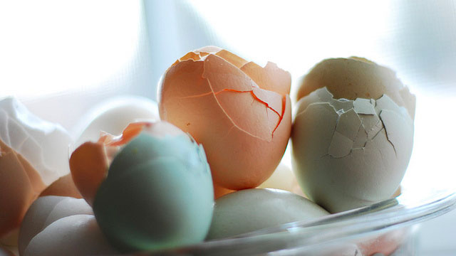 Pour Grease Into Eggshells When Frying Bacon And Eggs For Easy Cleanup