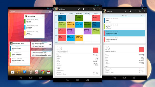 Timetable Is A Personal Organiser Designed For Students