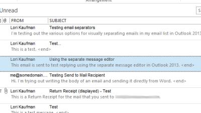 Make Your Outlook Inbox Easier To Browse With Better Line Separators