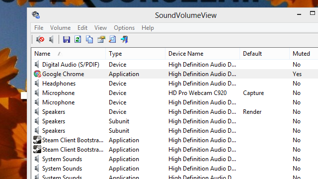 SoundVolumeView Manages Audio Profiles, Mutes Devices And Applications