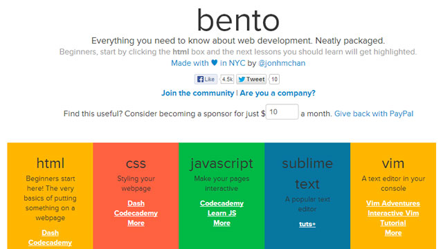Bento Showcases The Best Resources For Learning To Code