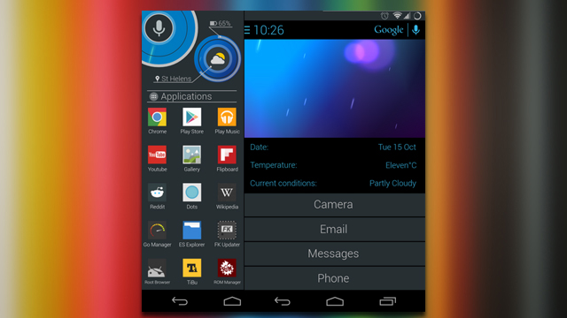 The Holo Slider Android Home Screen