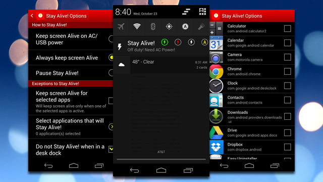 Stay Alive Keeps Your Screen Awake On A Per-App Basis