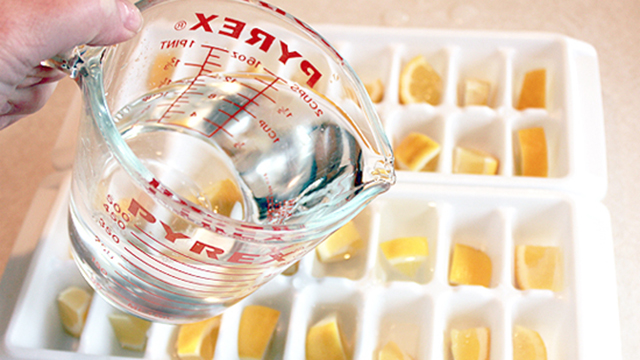 Clean And De-Stink Your Garbage Disposal With Lemon And Vinegar Cubes