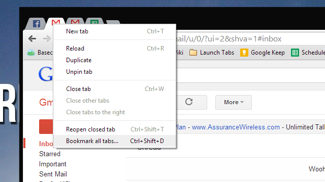 Save Sets Of Multiple Tabs To Launch Later In The Bookmarks Bar