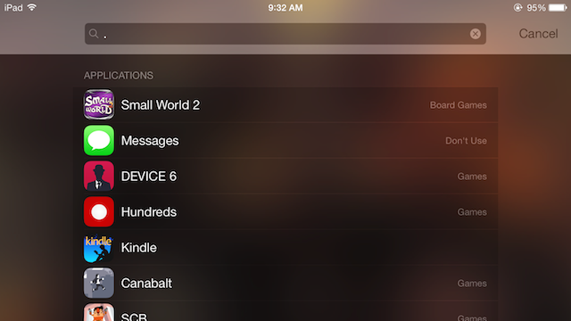 List All Your Installed iOS Apps In Spotlight With A Fullstop