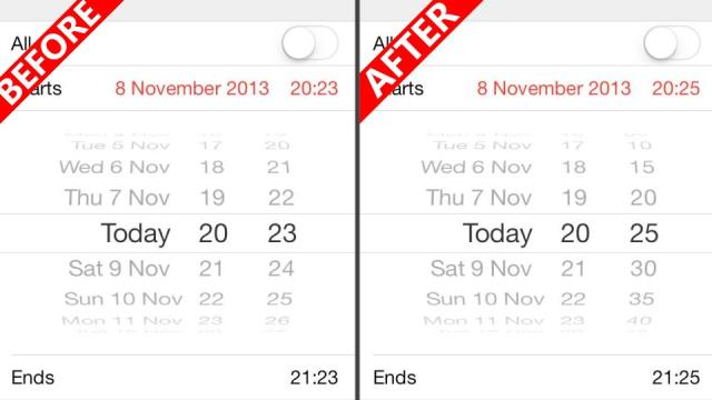 Get 5 Minute Increments In iOS 7’s Calendar With A Double-Tap