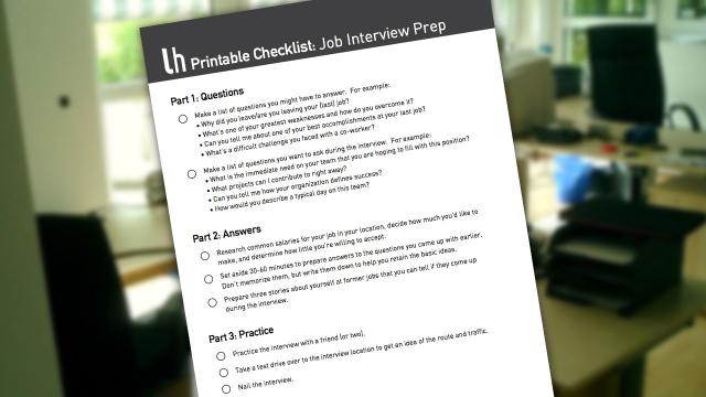 Print This Checklist To Better Prepare For Your Next Job Interview
