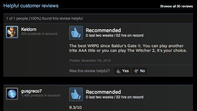 Steam Adds User Reviews To Its Digital Video Game Store