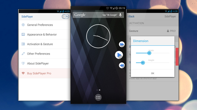 SidePlayer Adds Persistent, Gesture-Based Music Controls To Android