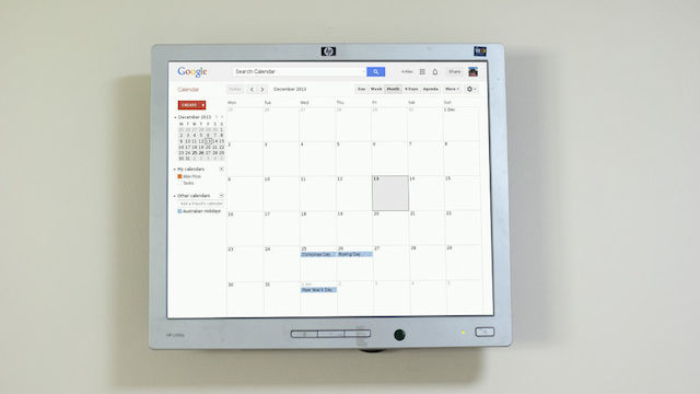 Mount A Raspberry Pi-Powered Google Calendar On Your Wall