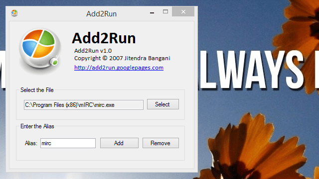Add2Run Adds Custom App Aliases To The Run Dialog