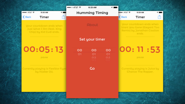 Humming Timing Counts Down A Timer Using Music From Your Library