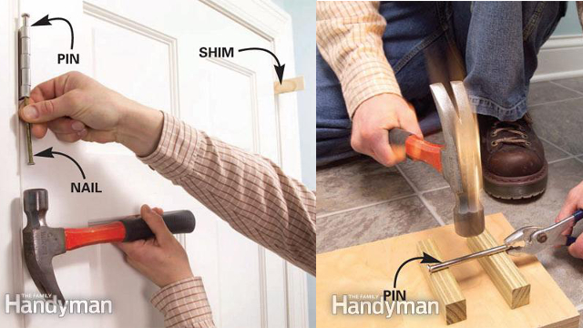 Stop A Door From Swinging Open By Bending The Hinge Pin