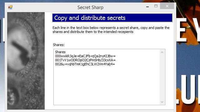 Secret Sharp Encrypts Text, Can Only Be Decrypted By A Group