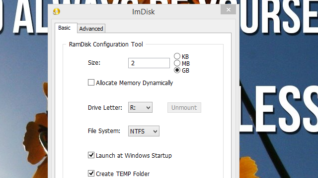 ImDisk Creates Dynamically Resizing RAM Disks