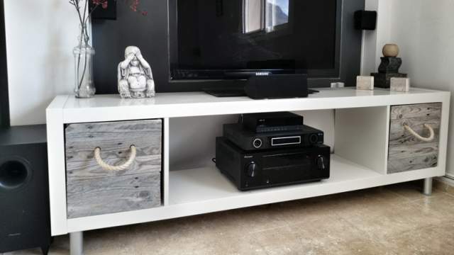 Make A DIY TV Stand With An IKEA Expedit