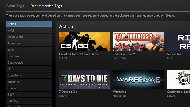 Steam Now Allows Users To Tag Games