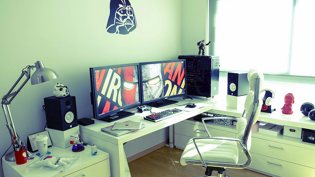 Darth Vader Meets Iron Man: The Updated Sleek White Workspace