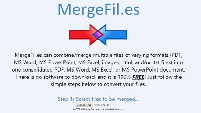 MergeFil.es Merges Various Formats Into A Single File