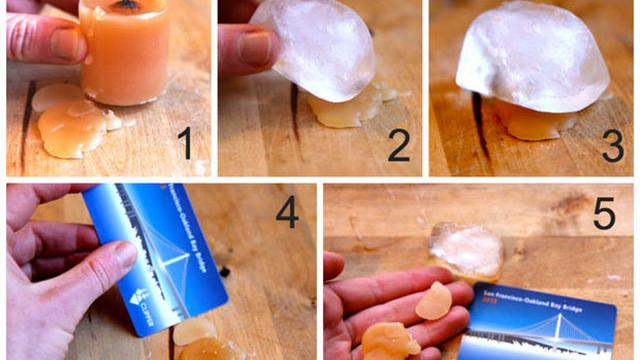 Place An Ice Cube On Hardened Wax For Quick Removal