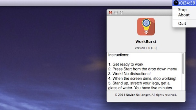 WorkBurst Is A Screen-Dimming Pomodoro Timer For Mac
