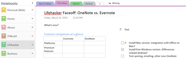 Lifehacker Faceoff: OneNote Versus Evernote
