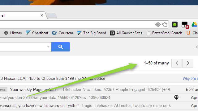 Get More Gmail Search Results Per Page With This Bookmarklet
