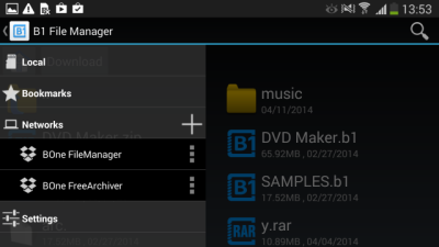 B1 File Manager Accesses Multiple Dropbox Accounts On Android