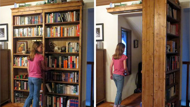 Build A DIY Sliding Door Bookshelf To Hide Your Secret Lair