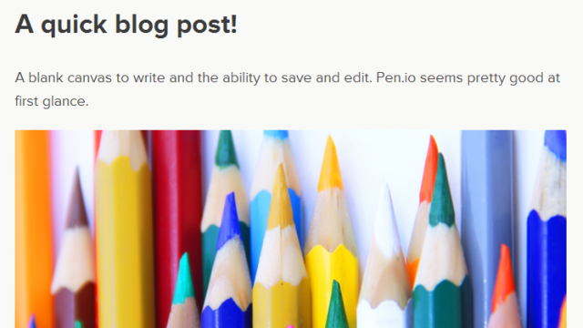 Pen.io Publishes Simple Web Pages, No Account Necessary