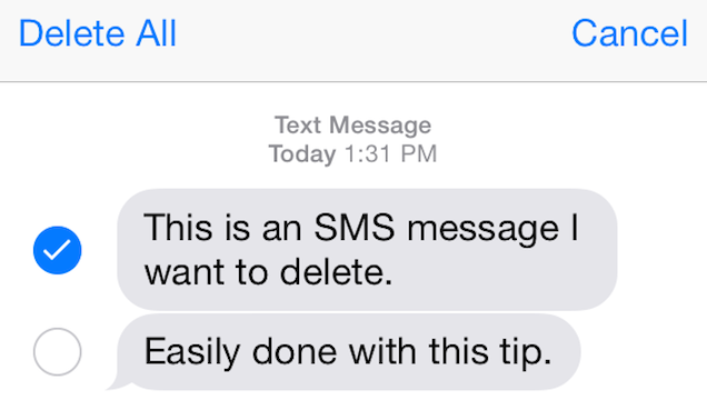 Delete Individual SMS Messages On iOS