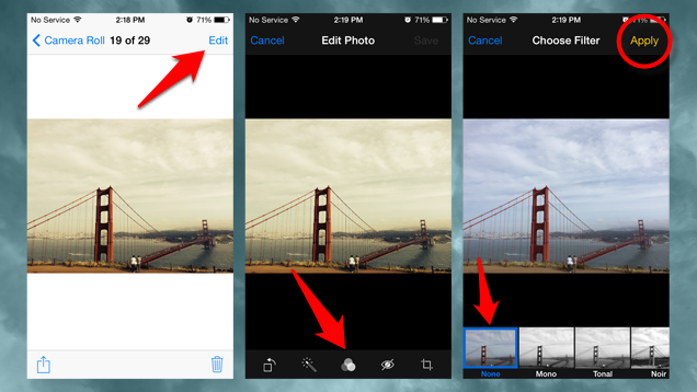 Remove Filters From Photos In iOS 7