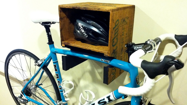 Turn A Crate Into A Bike Rack And Shelf
