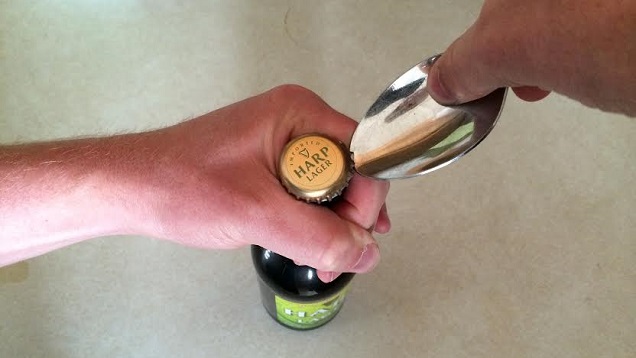 Open A Beer Bottle With A Spoon